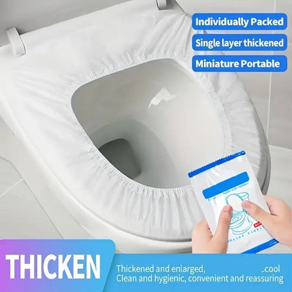 Disposable Flushable Toilet Seat Covers (10-20-30 Pieces), Portable Travel Packs, Soft Fabric Paper, Comfortable Hygienic Home Bathroom Supply, Toilet Lid Cover