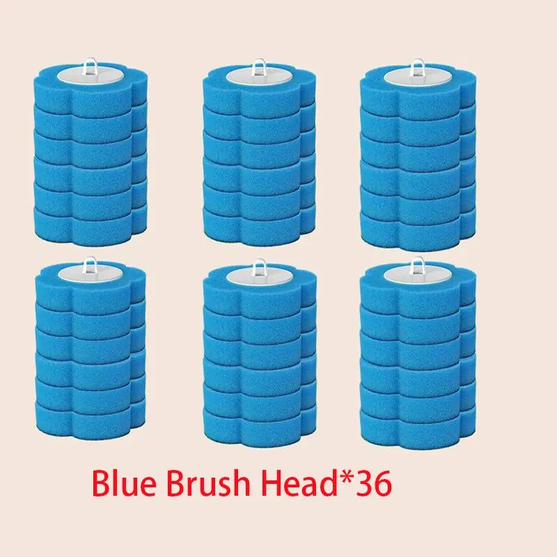 Wall-Mounted Toilet Wand Kit - Eco-Friendly Plastic Disposable Cleaning System with Sponge, 36 Replaceable Heads, Easy Swap, Plunger, Grey, Lavender & Ocean Scents, Adhesive Tape Install, Space-Saving Upgraded Toilet Brush Set for Modern Bathrooms