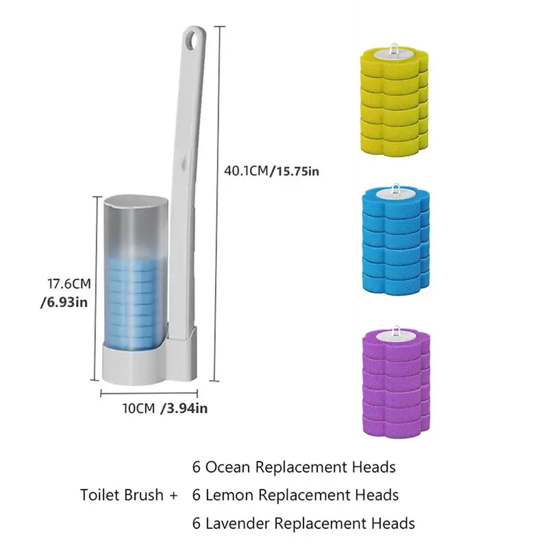 DGAPHRO Disposable Toilet Brush and Holder Set, Toilet Bowl Wand with 18 Refill Heads, Bathroom Cleaning System for Sink Bathtub Drain Wash Basin Urinal，Wall-Mount Scrubbing Toilet Brush Bathroom Cleaning Kit,Shopping Deals Today.