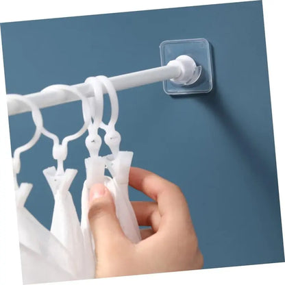 Adhesive Shower Curtain Rod Holder 2 Pack,Transparent Tension Bracket,No Drilling(Not Included Rod)（Only For Rods Less Than 1.2 Inch in Diameter at Both Ends）