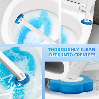 Compact Disposable Plastic Toilet Brush Gift Set - 24 Disposable Heads, Wall-Mount Holder, Handle, Wall-Mounted Caddy for Tidiness, Germ-Contact Reduction for Car Interior & Household Use