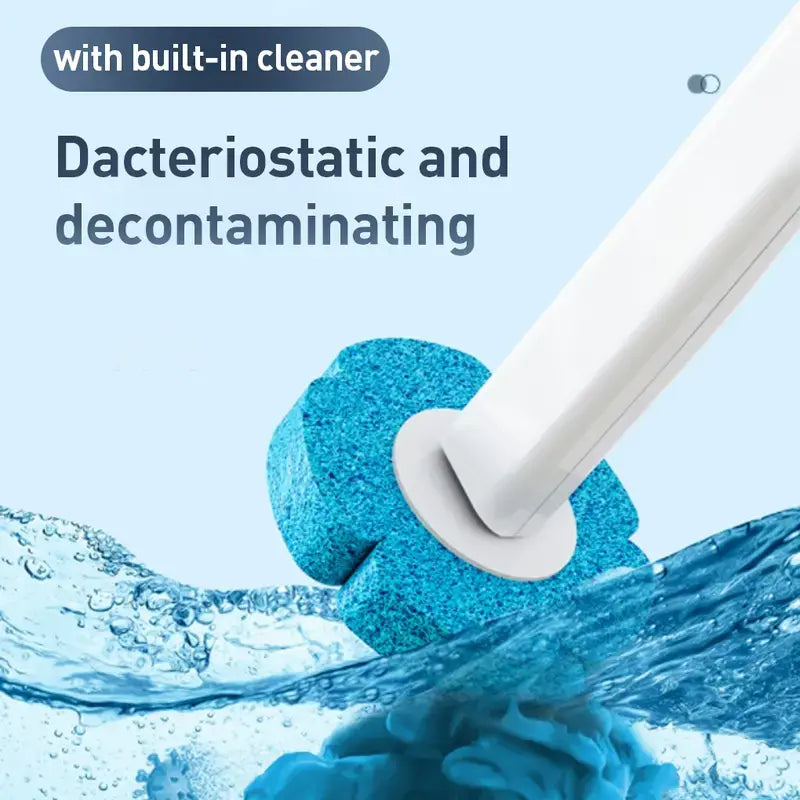 Disposable Toilet Cleaner Brush Set - 15.7in Long Handle Wall-Mount Multifunctional Holder with Caddy Storage, 18PCS Triple-Layer ABS Quick Release Refills for Touchless Bathroom Deep Cleaning