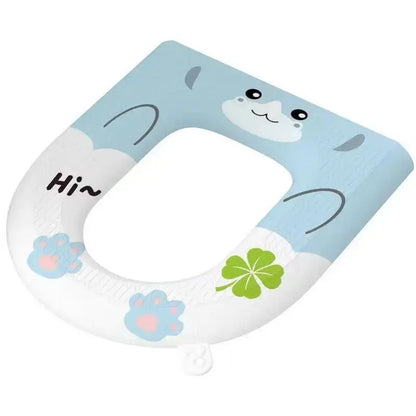 Cute Cat Design Toilet Seat Cover, Washable Toilet Pad, All-Season Single Piece, Comfortable & Durable, Perfect for Home Use