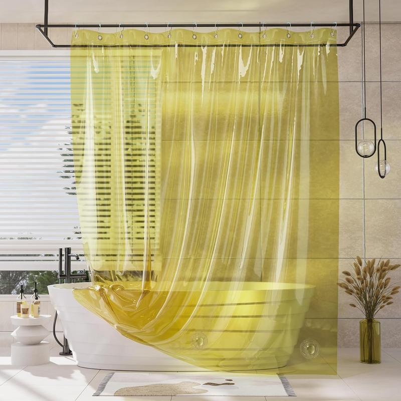 AmazerBath 8G EVA Soft Plastic Shower Curtain and Liner, Waterproof Light Bathtub Accessory, Bathroom Decor Item Ideal as a Gift, Splash