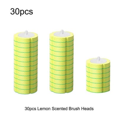 Wall-Mounted Disposable Toilet Brush with 18/30 Heads