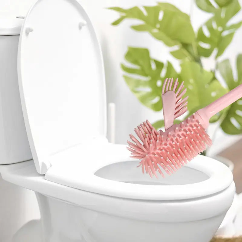 Pink Toilet Brush & Stand