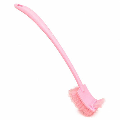 1-Piece Double Sided Deep Cleaning Toilet Brush with Non-Slip Ergonomic Grip Long Curved Handle, Hanging Hole for Bathroom Gap Corner Cleaning, Space-Saving Toilet Brush & Plungers, One-Piece, Long Handle