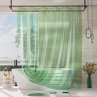 AmazerBath 8G EVA Soft Plastic Shower Curtain and Liner, Waterproof Light Bathtub Accessory, Bathroom Decor Item Ideal as a Gift, Splash