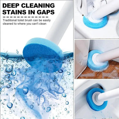 Disposable Toilet Brush Wall-Mount Space-Saving, Universal Fit Caddy Set with 24 Replaceable Heads for Hygienic Household Bathroom Urinal Basin Sink Bathtub Drain Cleaning Wand