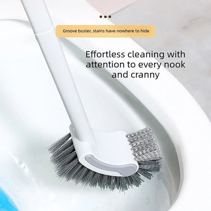 C-Shaped Toilet Brush with Wall Hook, No Dead Corner Deep Cleaning Brush, Long Handle Bathroom Scrubber for Household Use