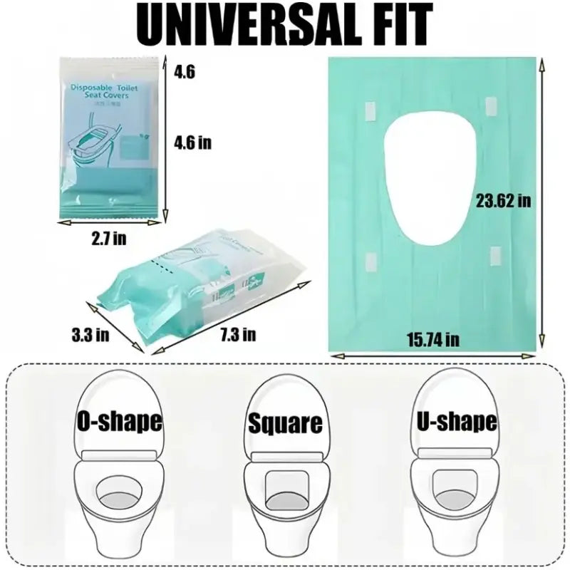 50/100/150Pack Disposable Toilet Seat Covers, Waterproof 16x24in Non-Slip Individually Wrapped Toilet Lid Cover Toilet Lid Protector Hygiene Essentials for Bathroom Use