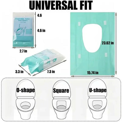 50/100/150Pack Disposable Toilet Seat Covers, Waterproof 16x24in Non-Slip Individually Wrapped Toilet Lid Cover Toilet Lid Protector Hygiene Essentials for Bathroom Use