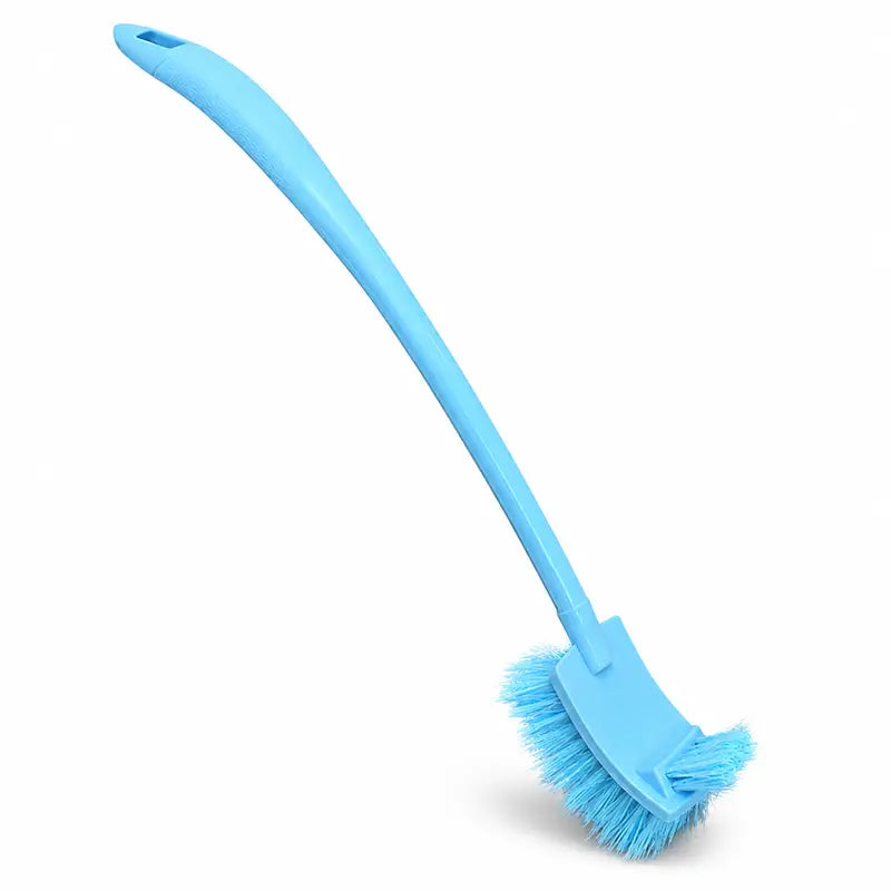 1-Piece Double Sided Deep Cleaning Toilet Brush with Non-Slip Ergonomic Grip Long Curved Handle, Hanging Hole for Bathroom Gap Corner Cleaning, Space-Saving Toilet Brush & Plungers, One-Piece, Long Handle