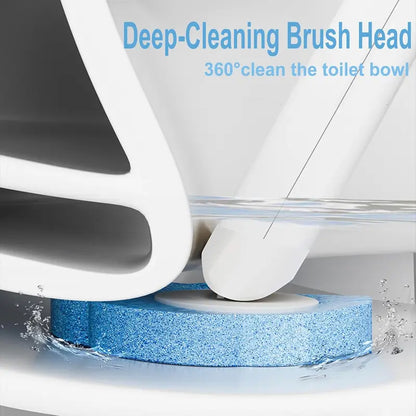 Disposable Toilet Bowl Cleaning Kit with 18/36 Plastic Cleaner Refills, Long-Handle Rotatable Sponge Scrub Brush, Wall-Mount Storage Caddy, Fragrance-Free Low-Foaming Cleaners for Toilet, Sink, Bath Tub Accessories, Cleaning Supplies, Toilet Bowl Cleaners