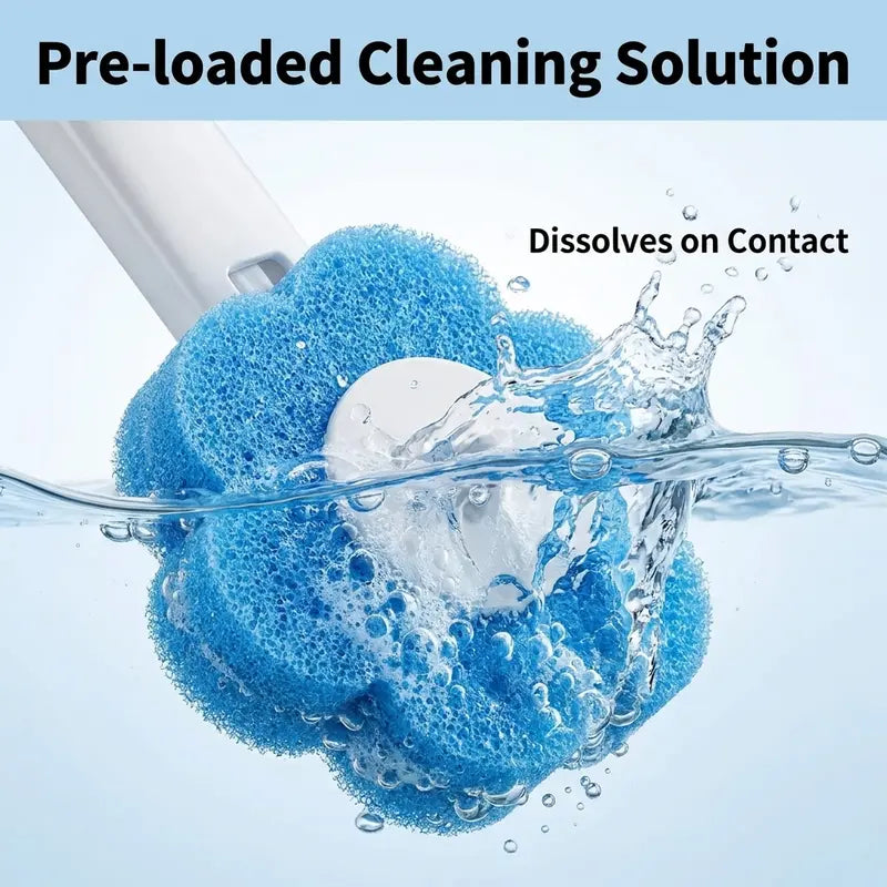 All-in-1 Plastic Toilet Brush & Plunger Set for Apartment Users, No-Drill Wall-Mount Space-Saving Bowl Cleaner with 6 Refill Heads, 360° Dead Corner Deep Cleaning Bathroom Tool