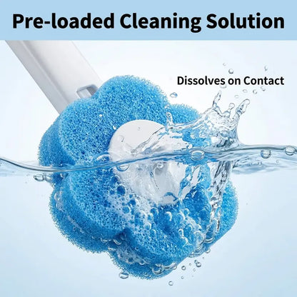 All-in-1 Plastic Toilet Brush & Plunger Set for Apartment Users, No-Drill Wall-Mount Space-Saving Bowl Cleaner with 6 Refill Heads, 360° Dead Corner Deep Cleaning Bathroom Tool