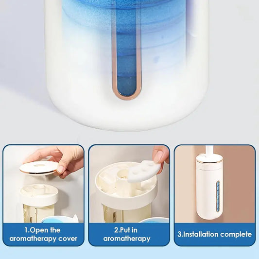 Disposable Toilet Bowl Cleaning Kit with 8 PcS Cleaner Refills Toilet Bowl Wand Holder SetBathroom Cleaning System for Sink Bathtub Drain Wash Basin Urinal Wall-Mount Scrubbing Wall-Mounted Brush