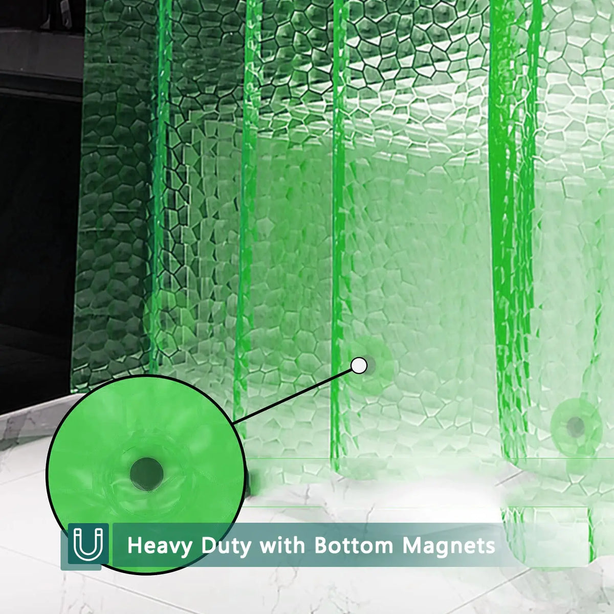 Water Cube Bath Liner, 3D EVA Lightweight Bath Liner Sleeve, Simple Home Decor Bath Curtain, Door Curtain, Partition Curtain, Metal Grommet, Bottom Counterweight, with 12 Plastic Hooks. 71*71 Inches, Lightweight Rain Curtain, Shower Curtain And Liner
