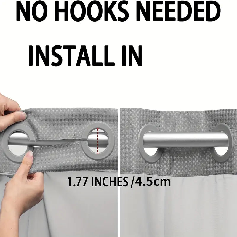No Hook Washable Waffle Weave Shower Curtain with Snap in Liner -Waterproof Double Layer Shower Curtain With WashableInner Liner,  72 x75 Inch Showercurtain