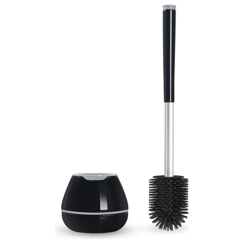 Toilet Brush And Holder Set  Silicone Bowl Cleaner Scrubber With Tweezers For Bathroom Cleaning Rv Accessories House Organization Must-haves - Pink