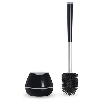Toilet Brush And Holder Set  Silicone Bowl Cleaner Scrubber With Tweezers For Bathroom Cleaning Rv Accessories House Organization Must-haves - Pink
