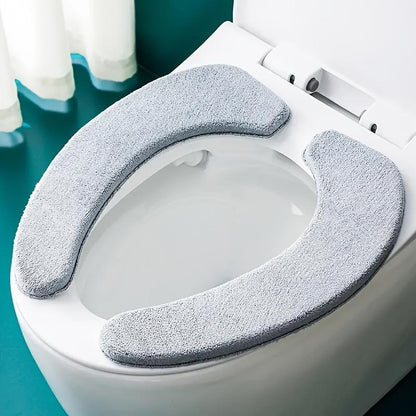 soft set of SoftTouch washable toilet seat cushions, thickened and comfortable warm seat cover, easy installation, suitable for most toilets, bathroom accessories