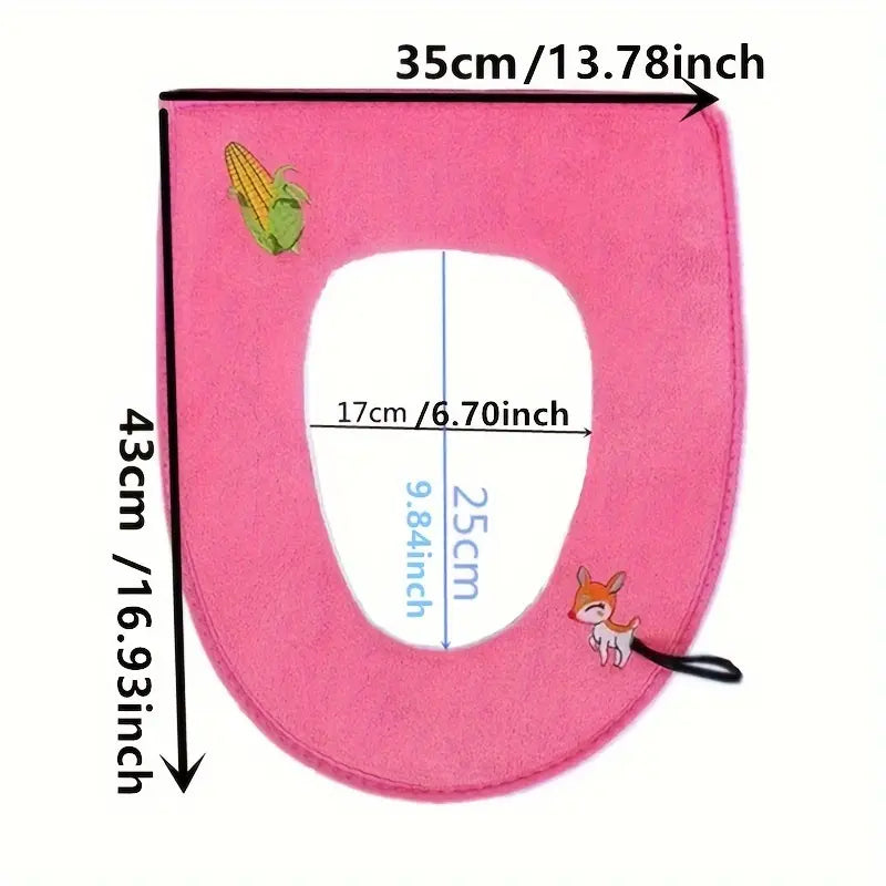 Simple Printed Pattern Home Toilet Mat Set Four Seasons Universal Plush Toilet Ring Cover Bathroom Toilet Water Tank Protector Cover