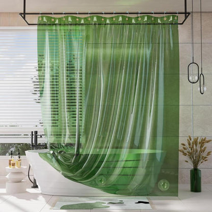 AmazerBath 8G EVA Soft Plastic Shower Curtain and Liner, Waterproof Light Bathtub Accessory, Bathroom Decor Item Ideal as a Gift, Splash