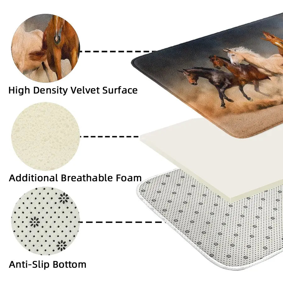 [Popular Choice]1pc/4pcs, bathroom curtains shower, bathroom set, shower curtains, bathroom rug, home decoration, Decorative, bath mat, bathroom mat, horse pattern, animal theme decoration, bathroom set, with 12 hooks, Shower Curtain Sets