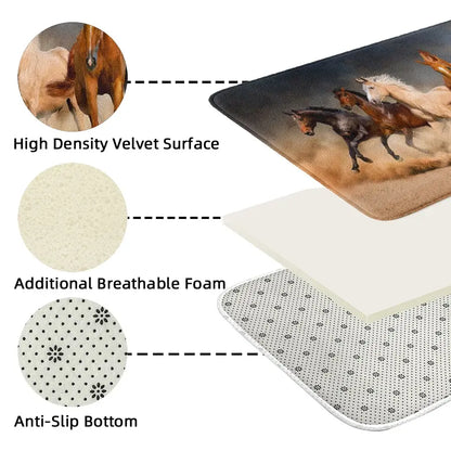 [Popular Choice]1pc/4pcs, bathroom curtains shower, bathroom set, shower curtains, bathroom rug, home decoration, Decorative, bath mat, bathroom mat, horse pattern, animal theme decoration, bathroom set, with 12 hooks, Shower Curtain Sets