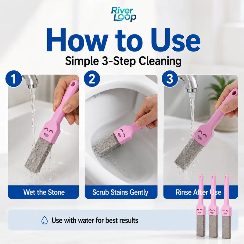 Pumice Stone Toilet Cleaner With Long Handle Heavy Duty Stain Remover Efficiently Clean Toilet Bowl Ring Limescale And Hard Water Stains Multi Purpose Bathroom Cleaner For Pool Tile Bathtub And Household Bathroom Deep Cleaning Supplies