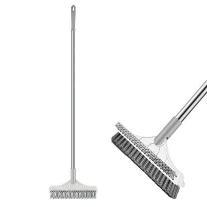 3-In-1 Bathroom Floor Brush Set, Long Handle Hard Bristle Scrubber for Grout & Tub Cleaning, Durable Household Toilet Cleaner Tool, Bathroom Cleaning Tools, Home Goods
