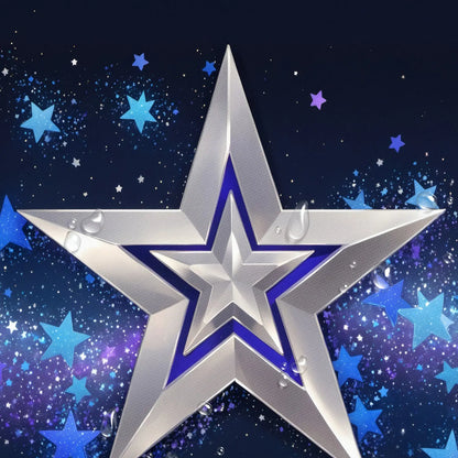 LVRLVR 4Pcs Dallas Cowboys Silver Star Galaxy Print Sports Fan Style Multi-Color Bathroom Shower Curtain Set 70.8×70.8 Inch