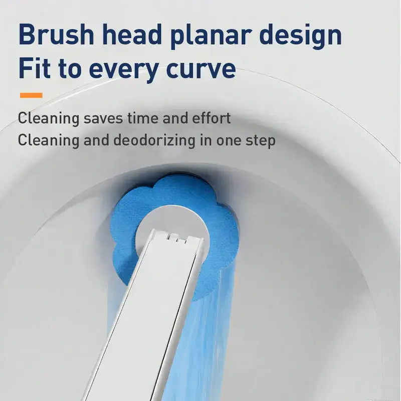 Disposable Toilet Cleaner Brush Set - 15.7in Long Handle Wall-Mount Multifunctional Holder with Caddy Storage, 18PCS Triple-Layer ABS Quick Release Refills for Touchless Bathroom Deep Cleaning